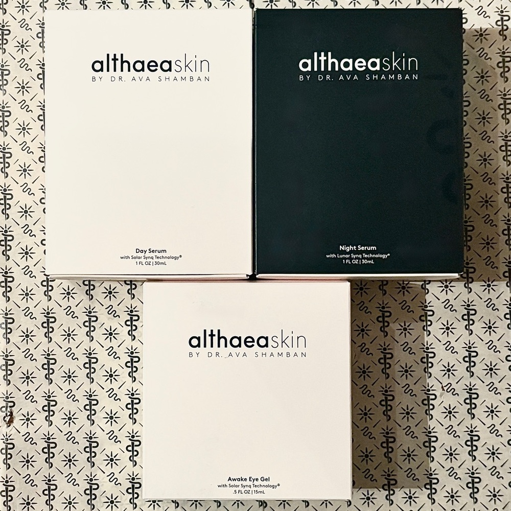 Althaea Skin Day Serum, Night Serum, & Awake Eye Gel by Dr. Ava Shamban